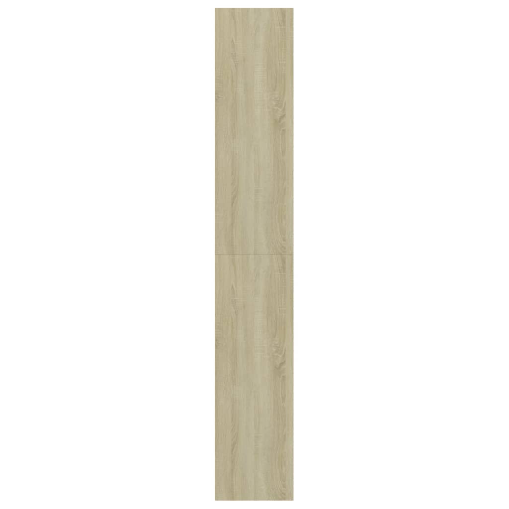 Bücherregal 5 Fächer Weiß Sonoma-Eiche 80X30X189 Holzwerkstoff Weiß Und Sonoma-Eiche