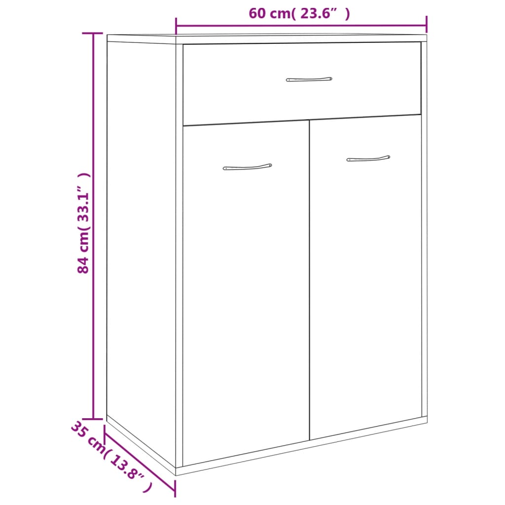 Schuhschrank Sonoma-Eiche 60X35X84 Cm Holzwerkstoff