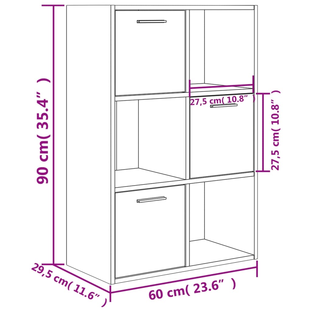 Lagerschrank Sonoma-Eiche 60X29,5X90 Cm Holzwerkstoff
