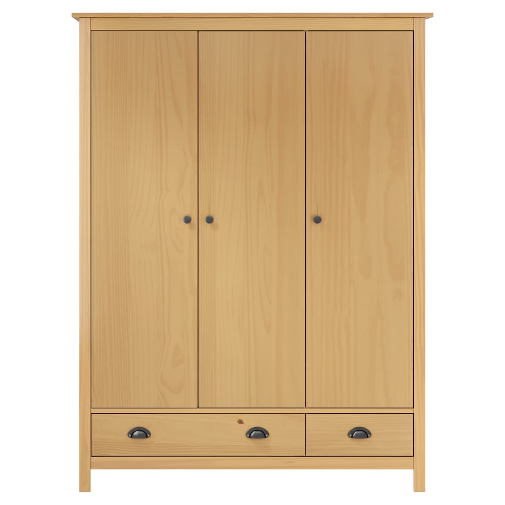 Kleiderschrank Mit 3 Türen Hill 127X50X170Cm Massivholz Kiefer