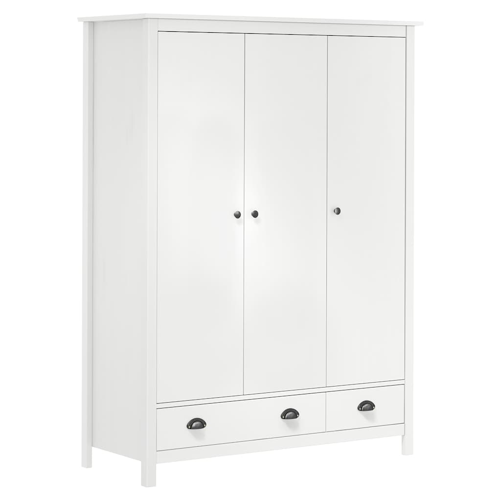 Kleiderschrank Mit 3 Türen Hill 127X50X170Cm Massivholz Kiefer
