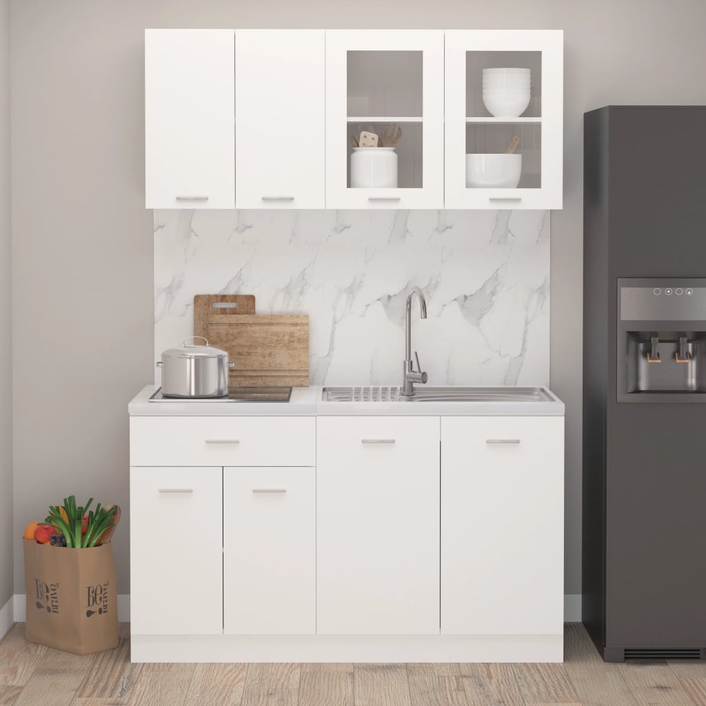 4-Tlg. Küchenschrank-Set Lyon Artisan-Eiche Holzwerkstoff