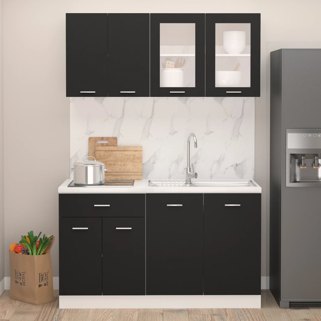 4-Tlg. Küchenschrank-Set Lyon Artisan-Eiche Holzwerkstoff