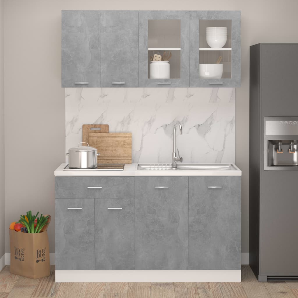 4-Tlg. Küchenschrank-Set Lyon Artisan-Eiche Holzwerkstoff