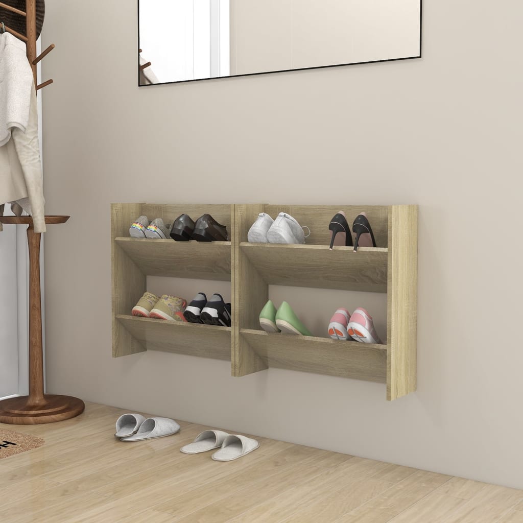 Wand-Schuhschrank Sonoma-Eiche 60X18X Holzwerkstoff Sonoma Eiche