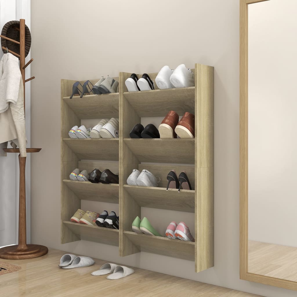Wand-Schuhschrank Sonoma-Eiche 60X18X Holzwerkstoff Sonoma Eiche