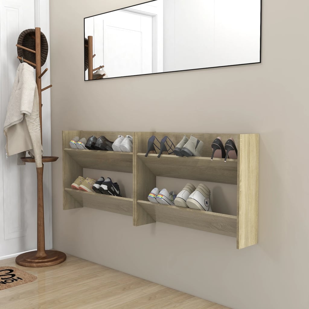 Wand-Schuhschrank Sonoma-Eiche 60X18X Holzwerkstoff Sonoma Eiche