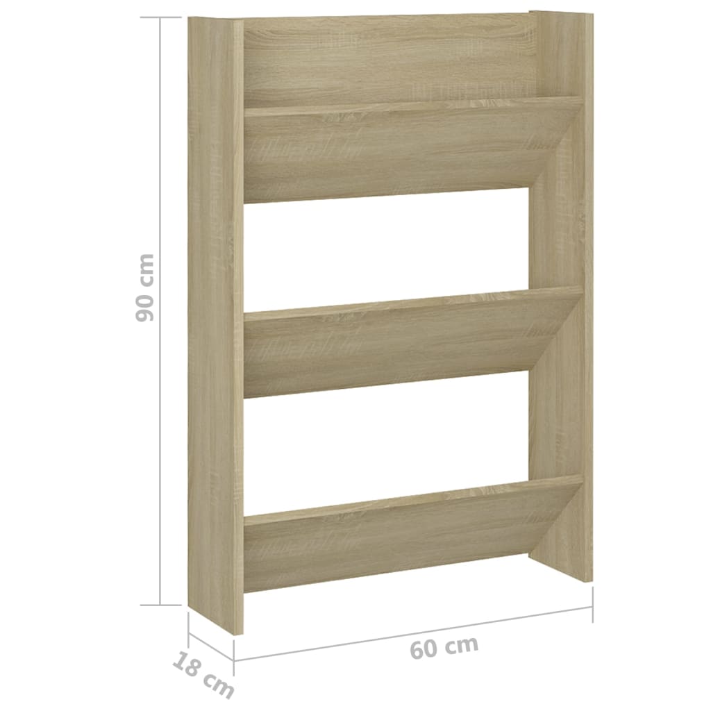 Wand-Schuhschrank Sonoma-Eiche 60X18X Holzwerkstoff Sonoma Eiche