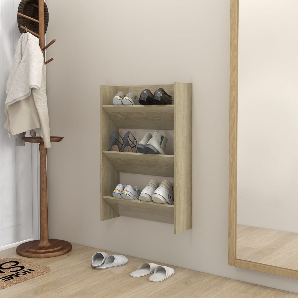 Wand-Schuhschrank Sonoma-Eiche 60X18X Holzwerkstoff Sonoma Eiche