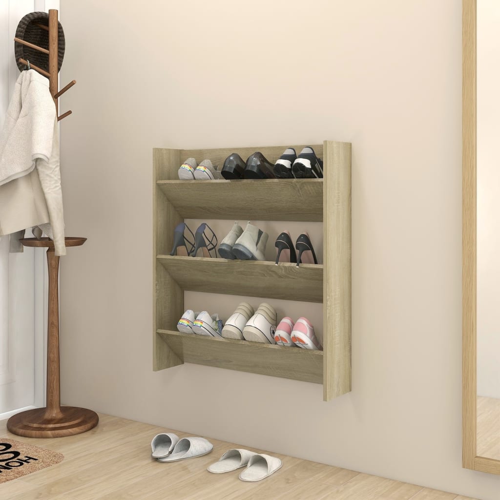 Wand-Schuhschrank Sonoma-Eiche 60X18X Holzwerkstoff Sonoma Eiche