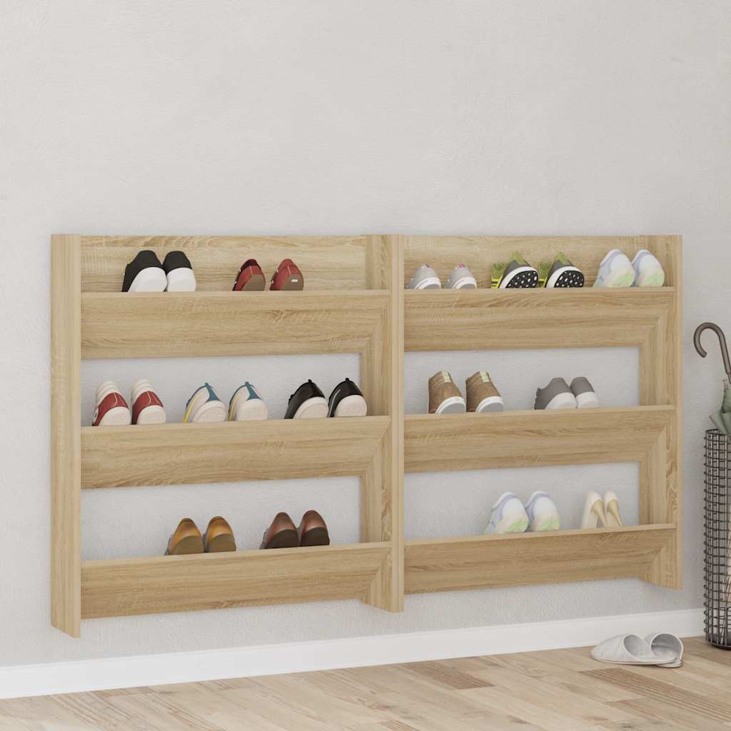 Wand-Schuhschrank Sonoma-Eiche 60X18X Holzwerkstoff Sonoma Eiche