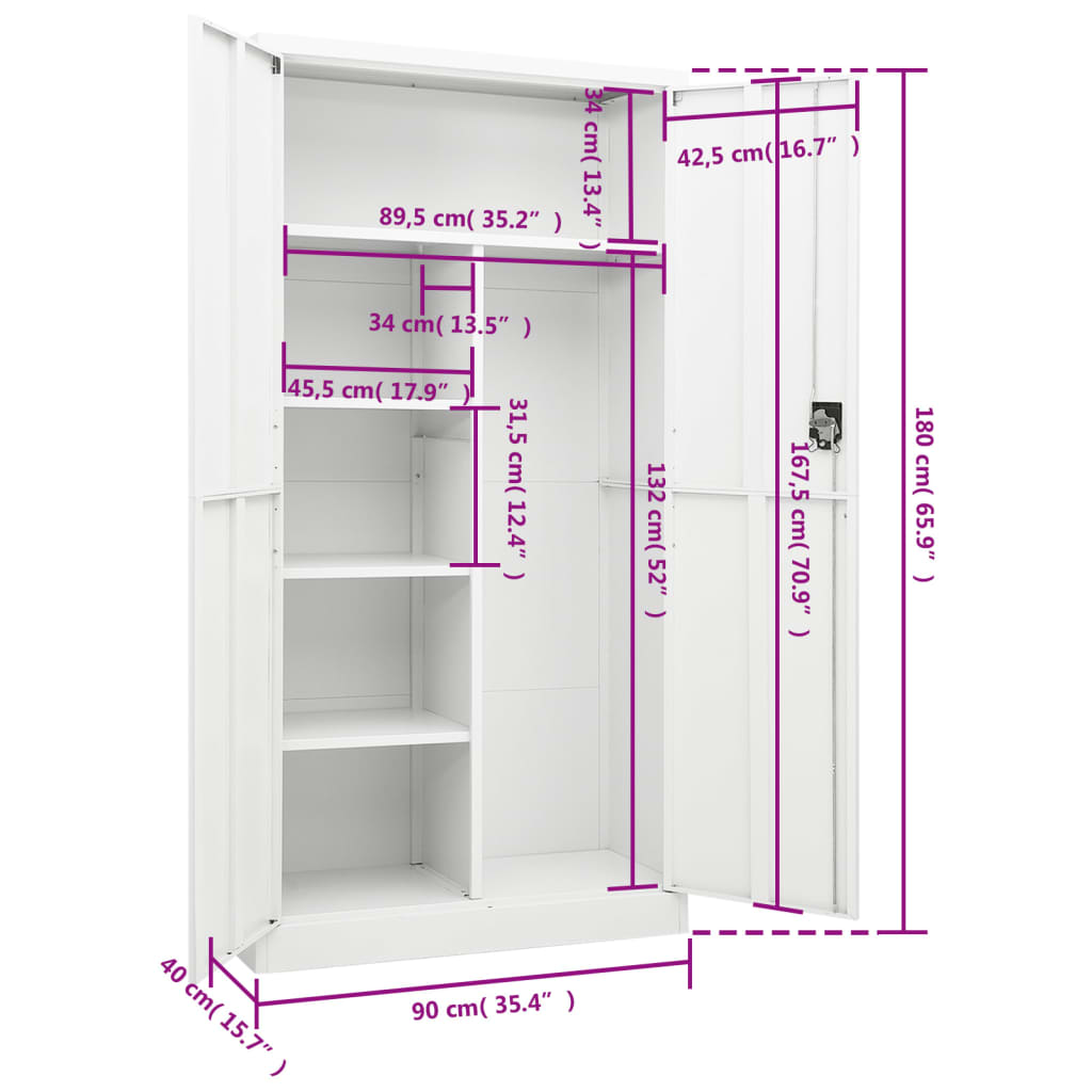 Schließfachschrank 90X40X180 Cm Stahl