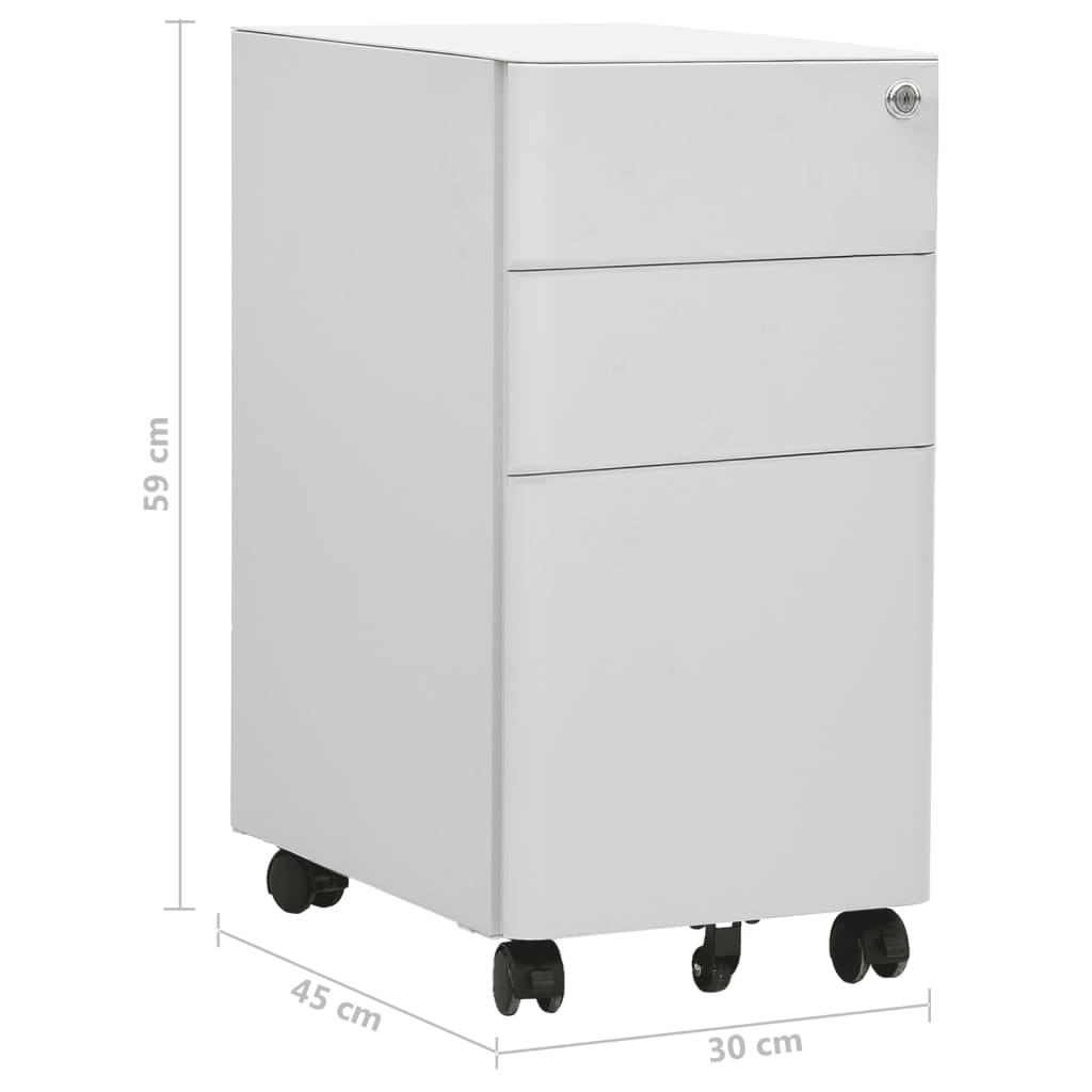 Aktenschrank Mit Rollen 30X45X59 Cm Stahl
