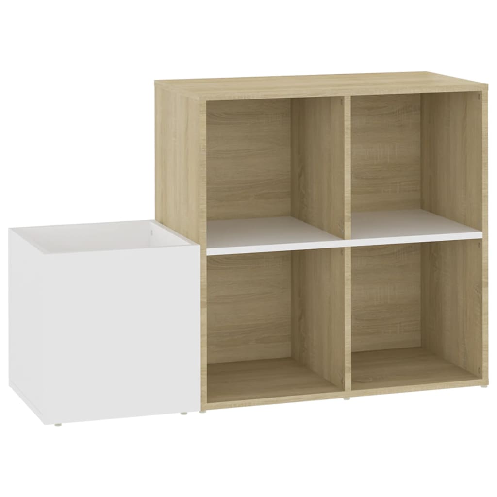 Flur-Schuhschrank Weiß Sonoma Eiche 105X35,5X70Cm Holzwerkstoff