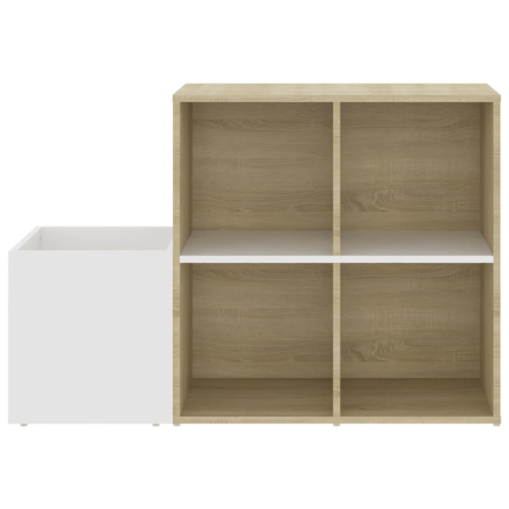 Flur-Schuhschrank Weiß Sonoma Eiche 105X35,5X70Cm Holzwerkstoff