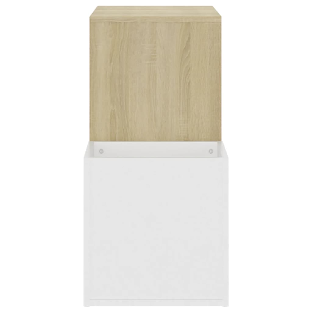 Flur-Schuhschrank Weiß Sonoma Eiche 105X35,5X70Cm Holzwerkstoff