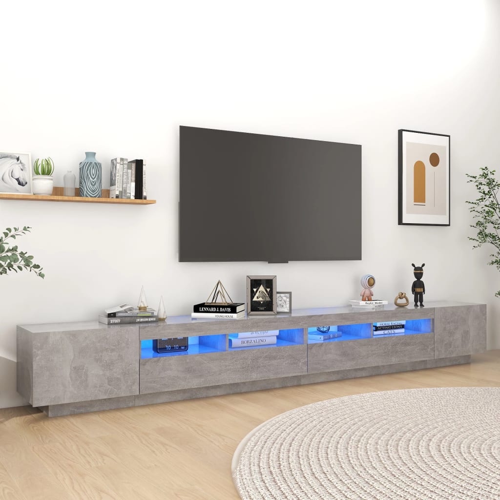 Tv-Schrank Mit Led-Leuchten Artisan-Eiche 300X35X40 Cm