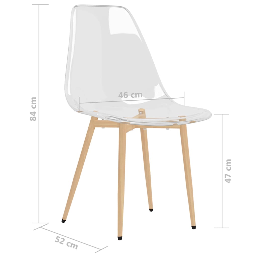 Esszimmerstühle 2 Stk. Transparent Pet