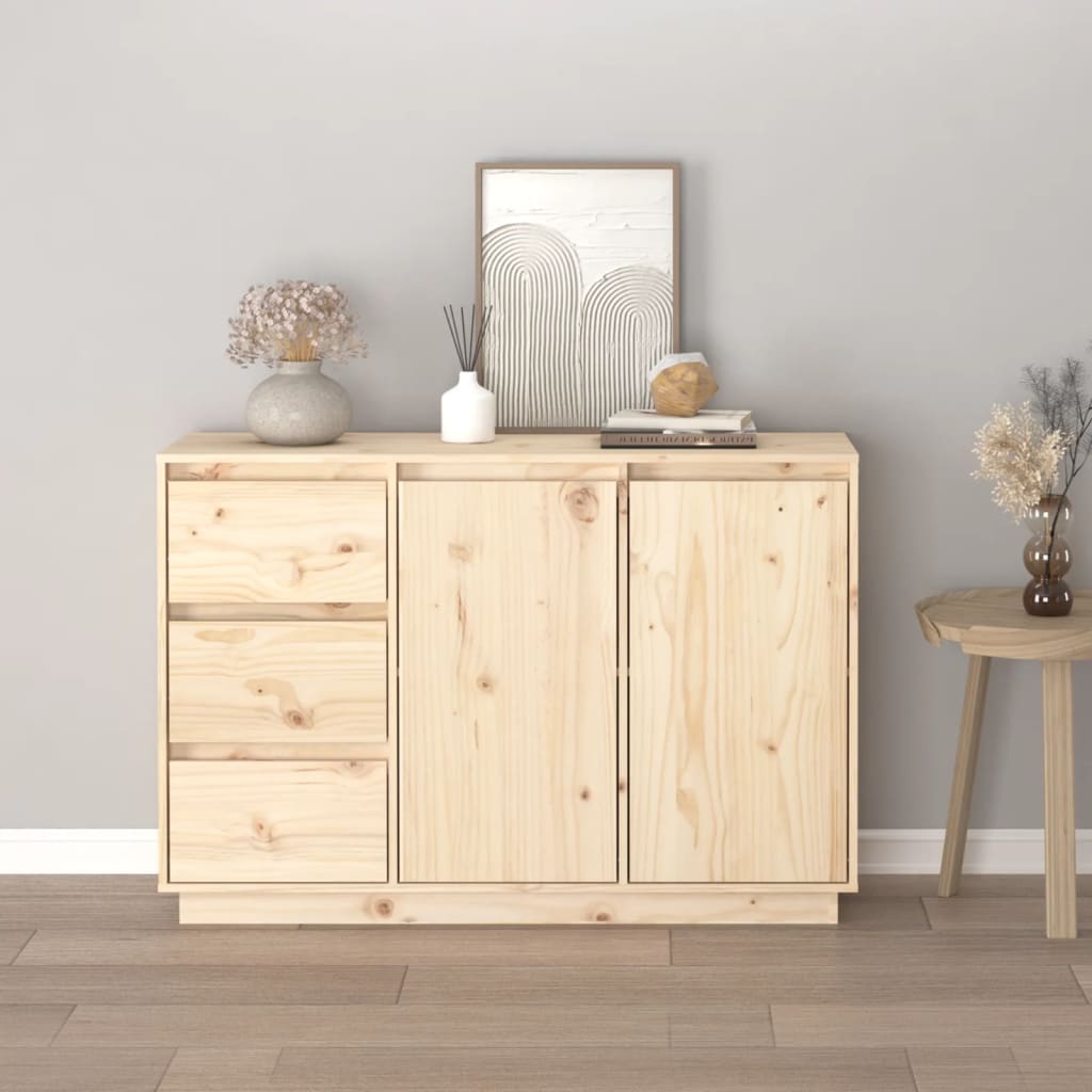Sideboard 111X34X75 Cm Massivholz Kiefer