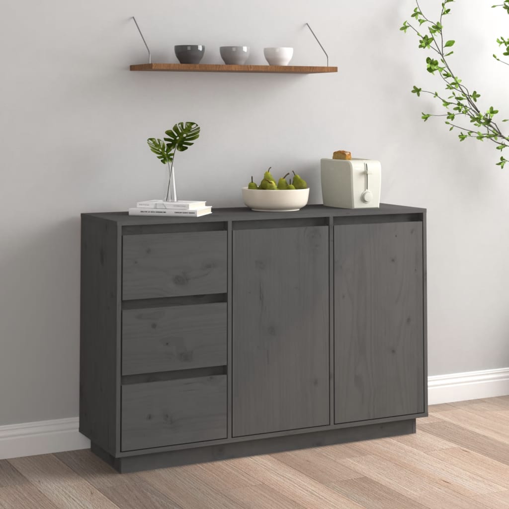 Sideboard 111X34X75 Cm Massivholz Kiefer