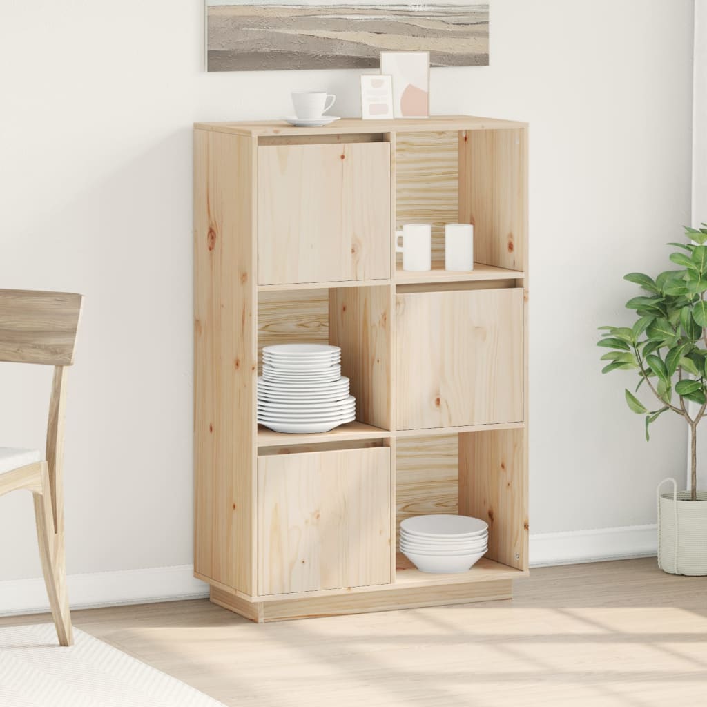 Highboard 74X35X117 Cm Massivholz Kiefer