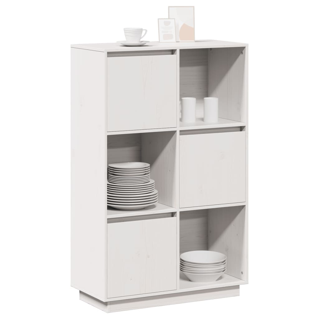 Highboard 74X35X117 Cm Massivholz Kiefer
