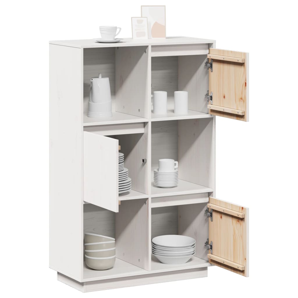Highboard 74X35X117 Cm Massivholz Kiefer