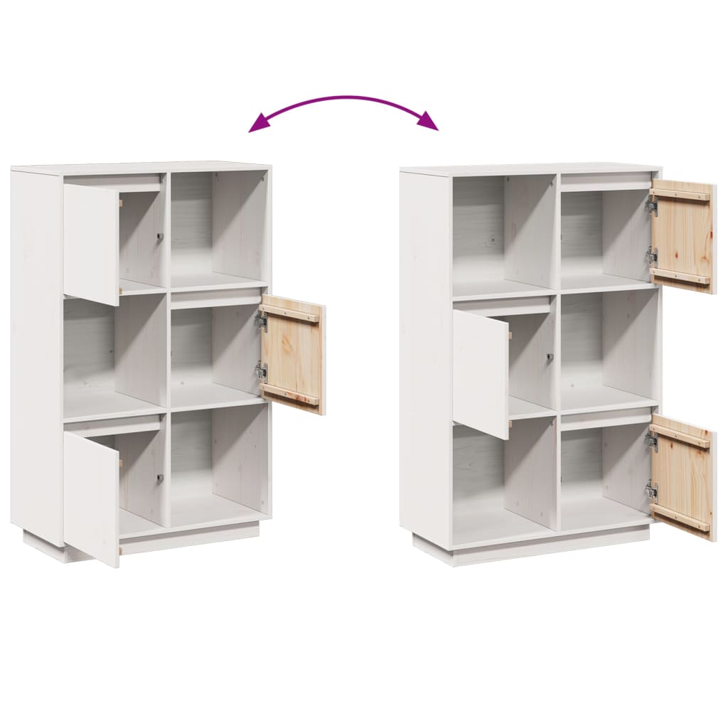 Highboard 74X35X117 Cm Massivholz Kiefer