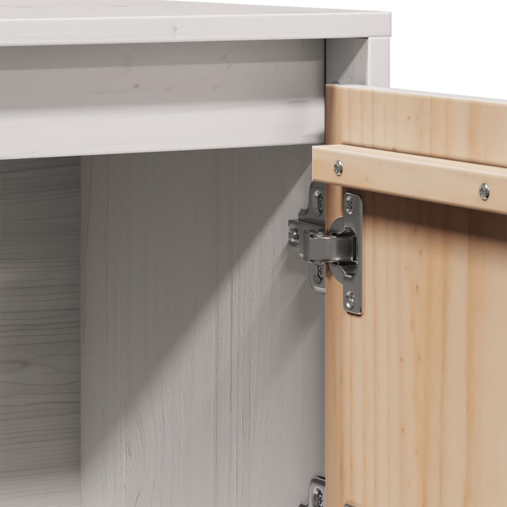 Highboard 74X35X117 Cm Massivholz Kiefer