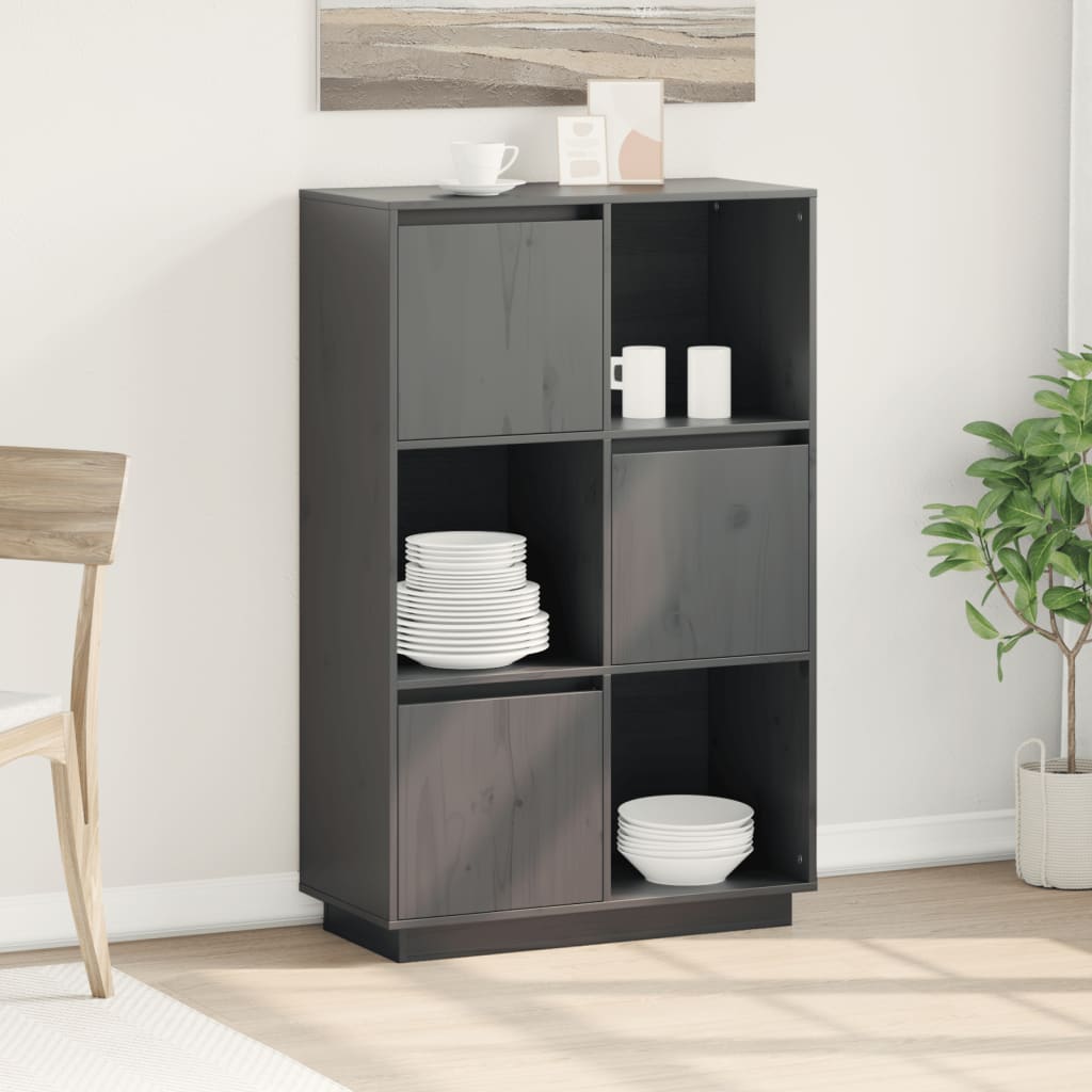 Highboard 74X35X117 Cm Massivholz Kiefer