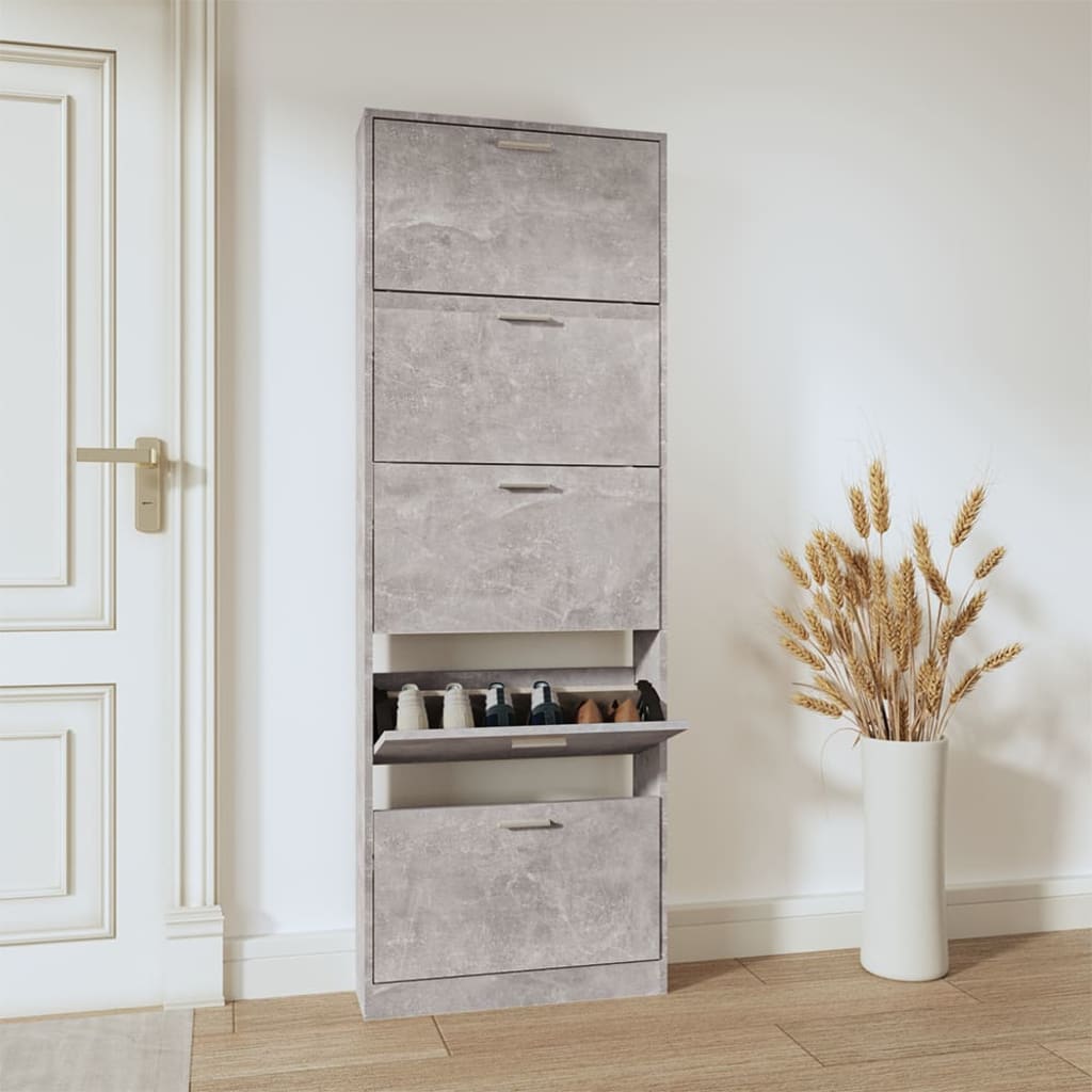 Schuhschrank Mit 5 Schuhkippern Holz