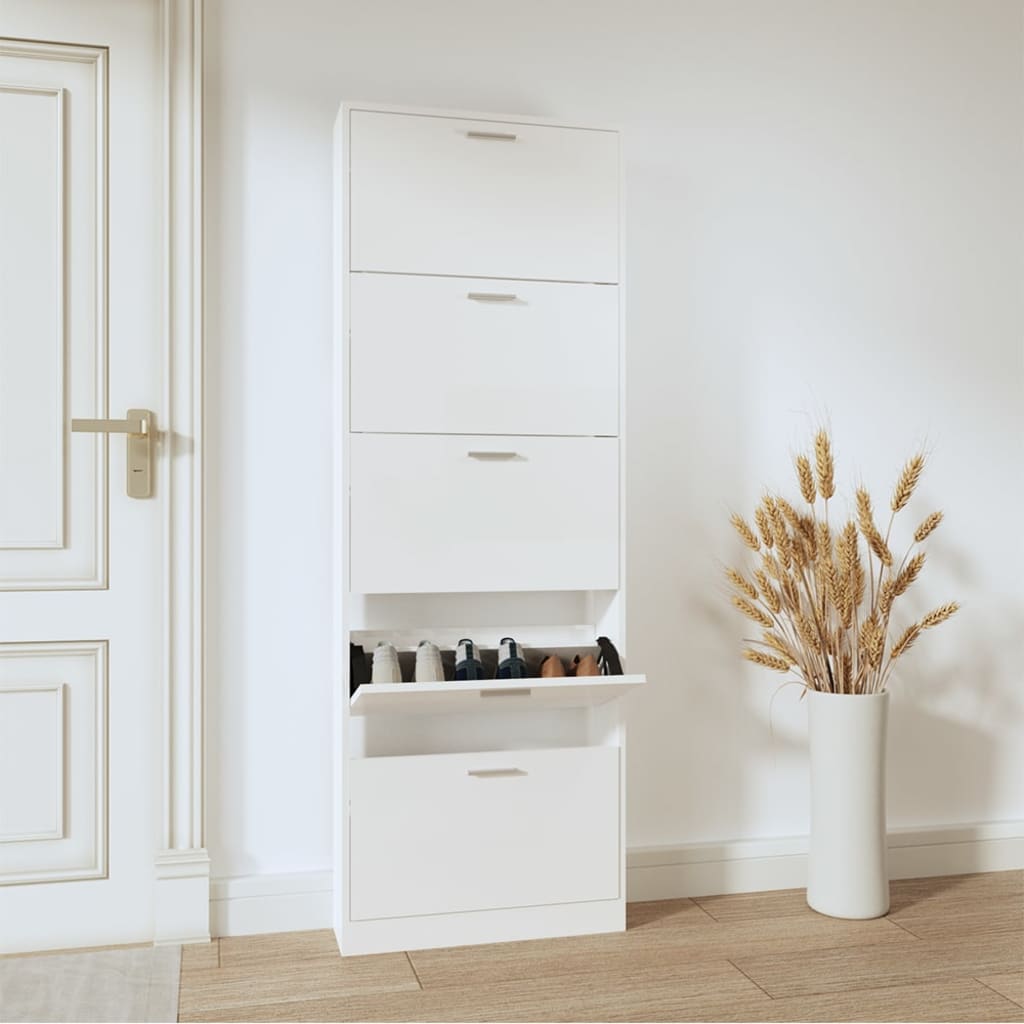 Schuhschrank Mit 5 Schuhkippern Holz