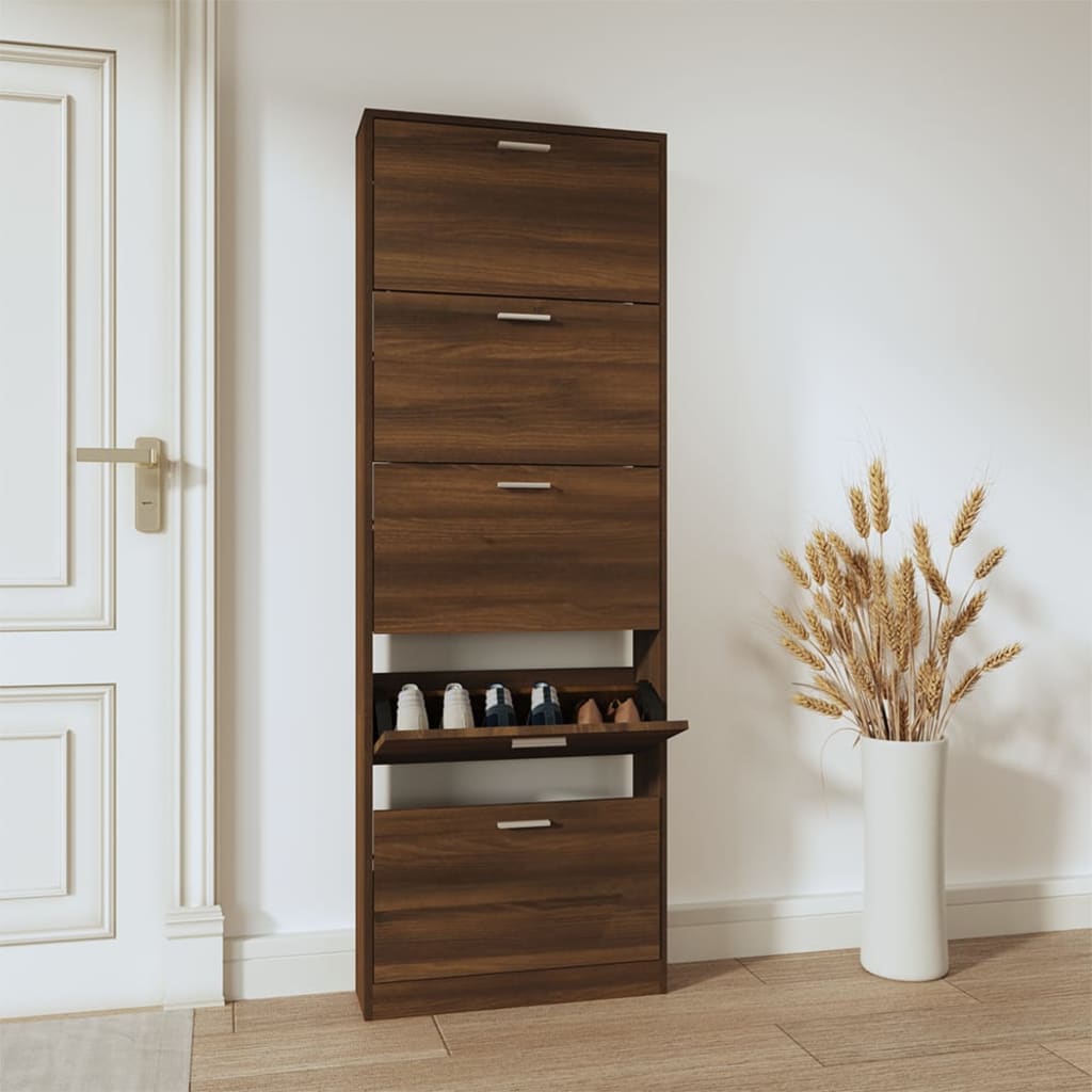 Schuhschrank Mit 5 Schuhkippern Holz