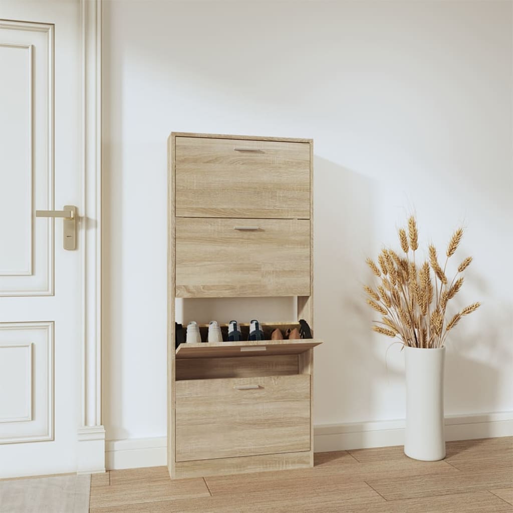 Schuhschrank Mit 5 Schuhkippern Holz