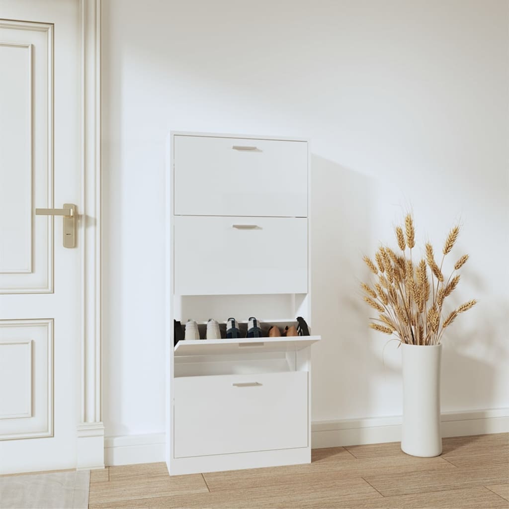 Schuhschrank Mit 5 Schuhkippern Holz