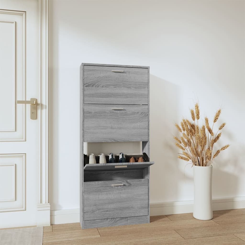 Schuhschrank Mit 5 Schuhkippern Holz