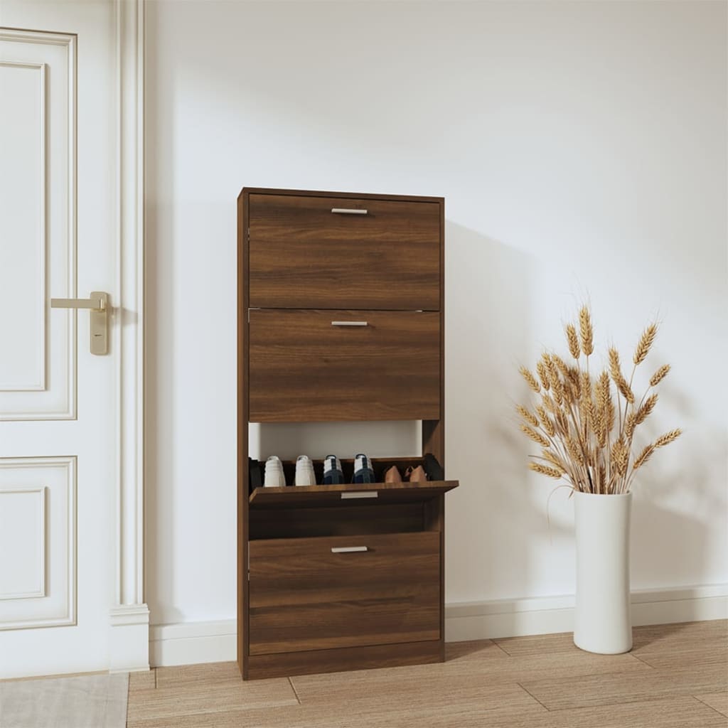 Schuhschrank Mit 5 Schuhkippern Holz