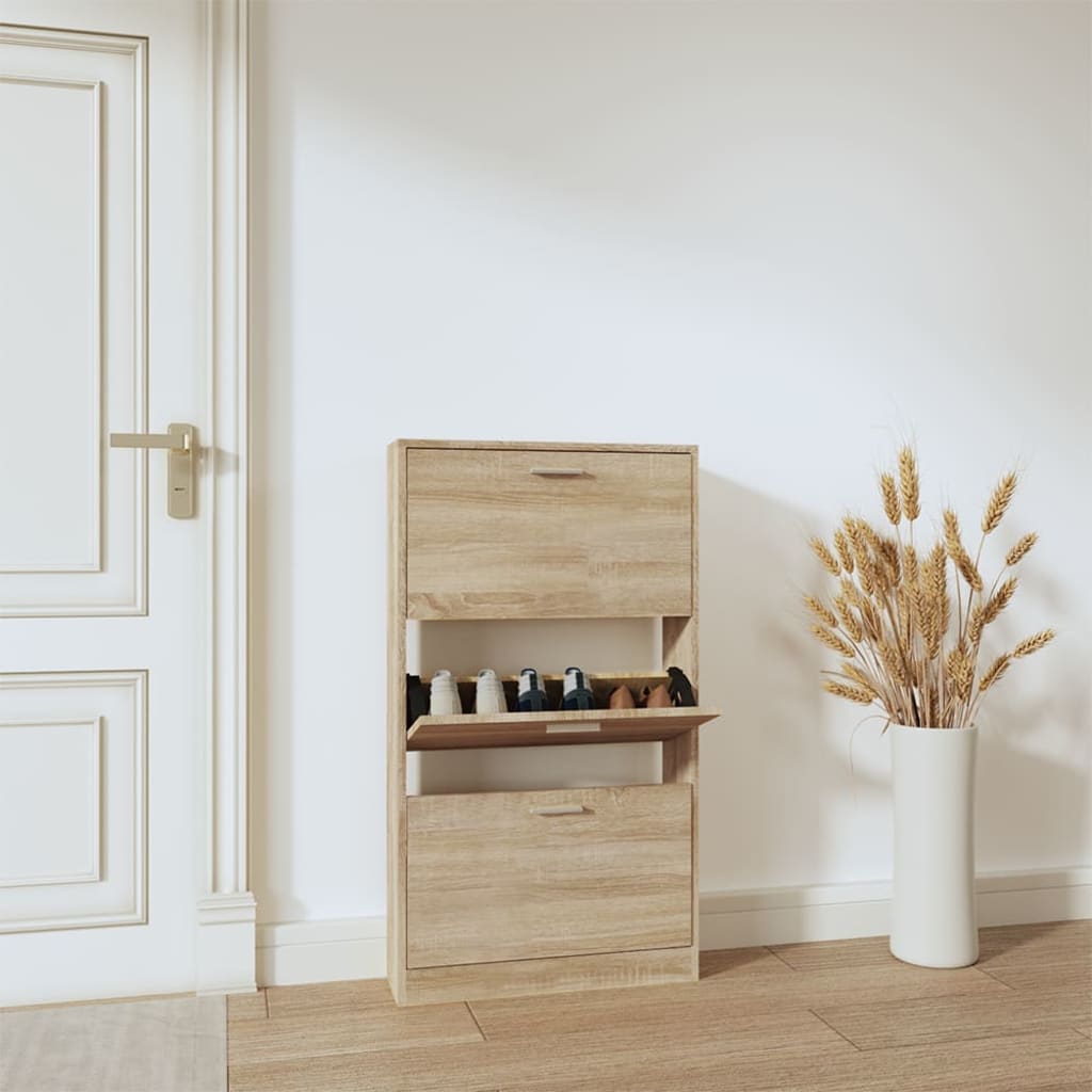 Schuhschrank Mit 5 Schuhkippern Holz
