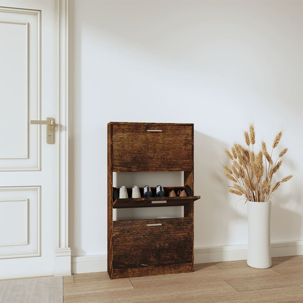 Schuhschrank Mit 5 Schuhkippern Holz