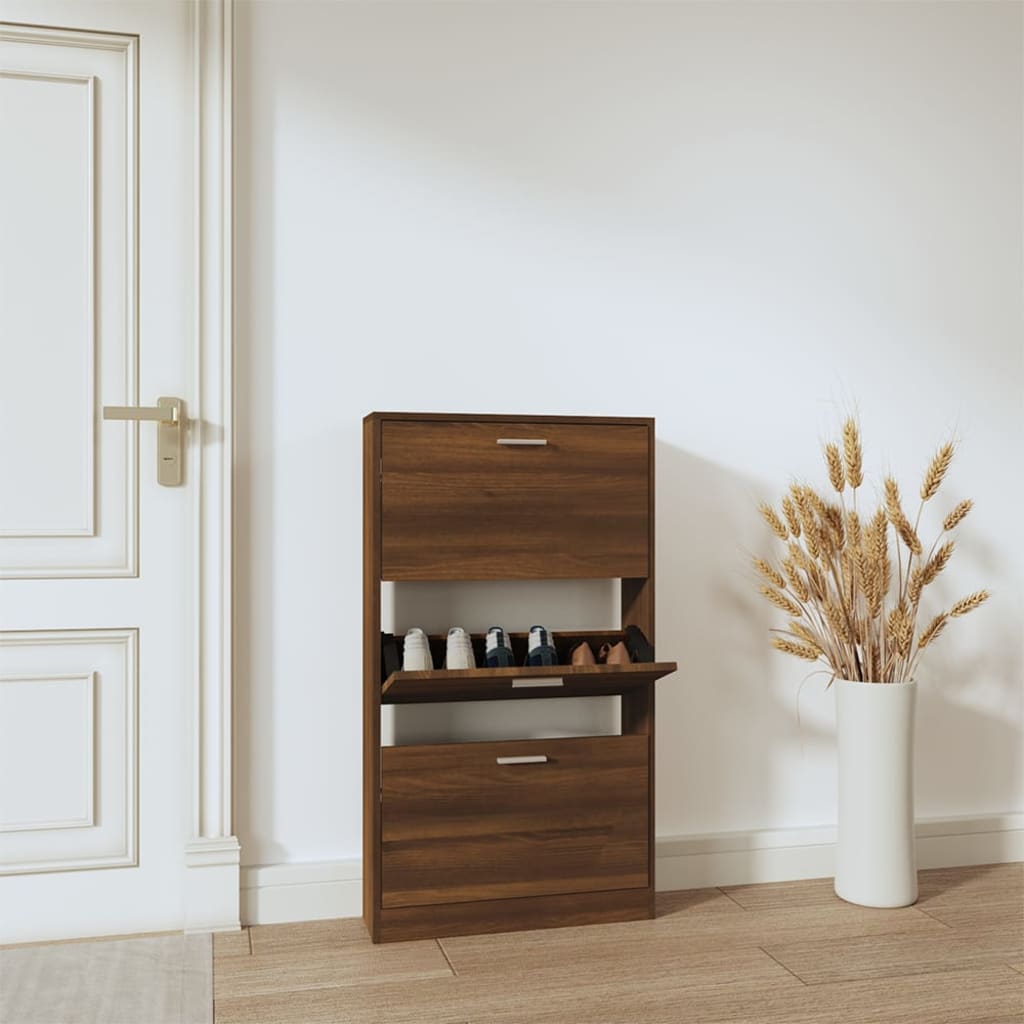 Schuhschrank Mit 5 Schuhkippern Holz