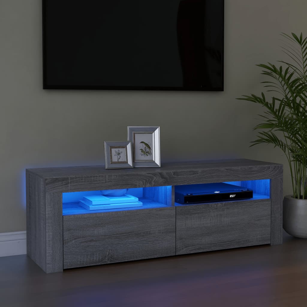 Tv-Schrank Mit Led Artisan-Eiche 120X35X40 Cm Holzwerkstoff