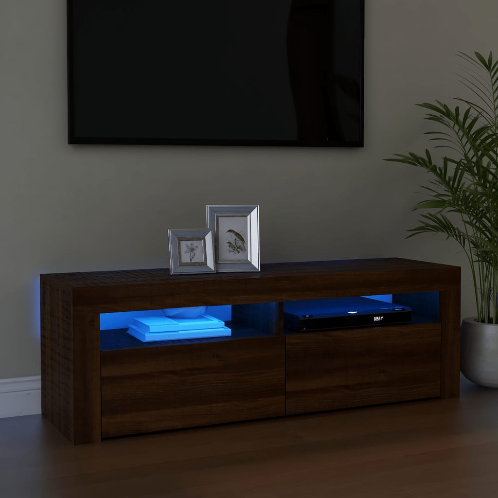 Tv-Schrank Mit Led Artisan-Eiche 120X35X40 Cm Holzwerkstoff