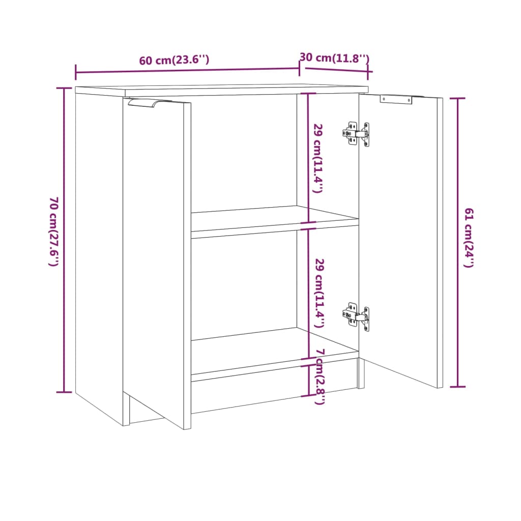 Sideboard 60X30X70 Cm Holzwerkstoff