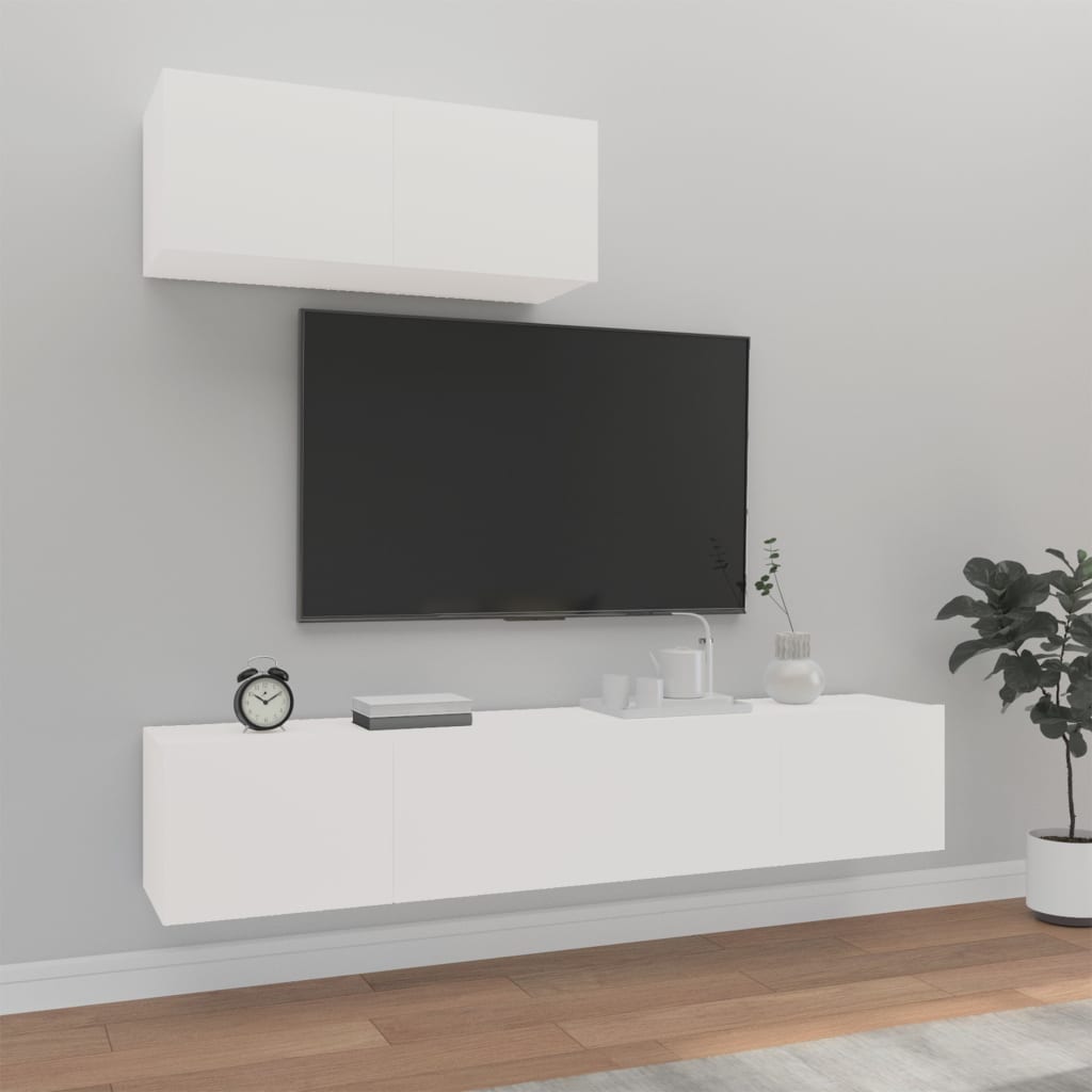 3-Tlg. Tv-Schrank-Set Wandmontage Artisan-Eiche Holzwerkstoff