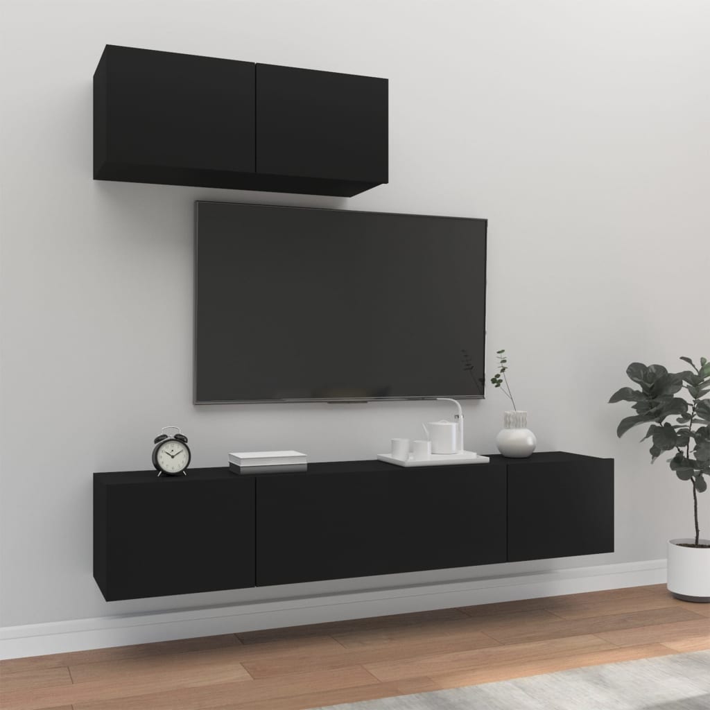 3-Tlg. Tv-Schrank-Set Wandmontage Artisan-Eiche Holzwerkstoff