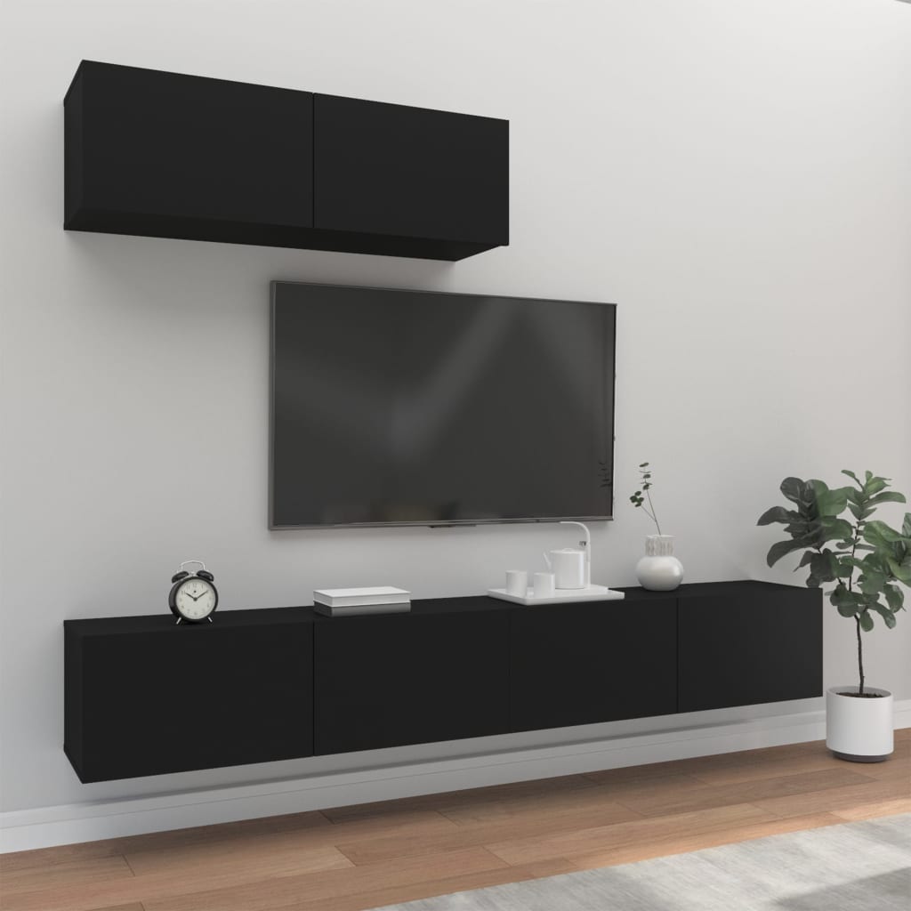 3-Tlg. Tv-Schrank-Set Wandmontage Artisan-Eiche Holzwerkstoff