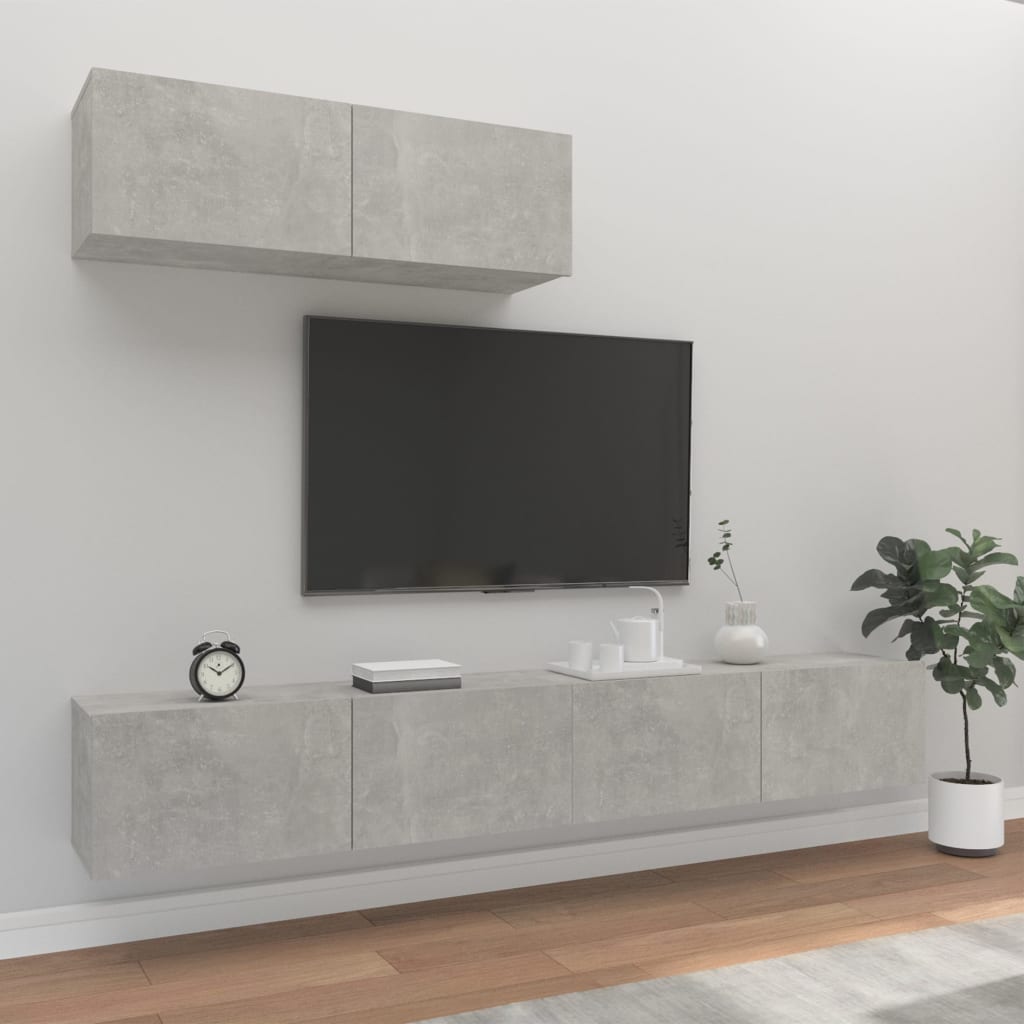 3-Tlg. Tv-Schrank-Set Wandmontage Artisan-Eiche Holzwerkstoff