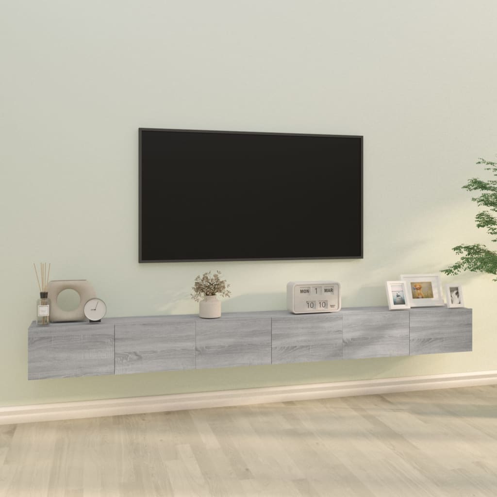 3-Tlg. Tv-Schrank-Set Wandmontage Artisan-Eiche Holzwerkstoff