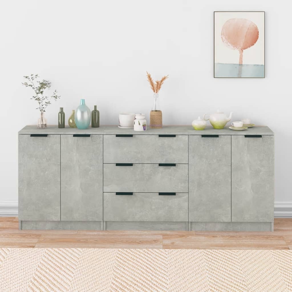 Sideboards 3 Stk. Artisan-Eiche 60X30X70 Cm Holzwerkstoff