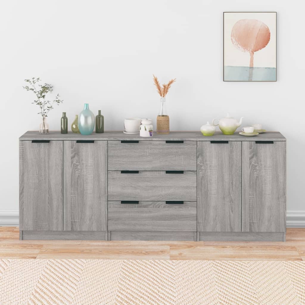 Sideboards 3 Stk. Artisan-Eiche 60X30X70 Cm Holzwerkstoff